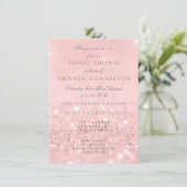 Roze Rose Gold Powder Glitter Vrijgezellenfeest Kaart (Staand voorkant)