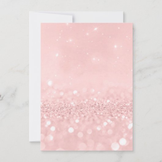 Roze Rose Gold Powder Glitter Vrijgezellenfeest Kaart (Achterkant)