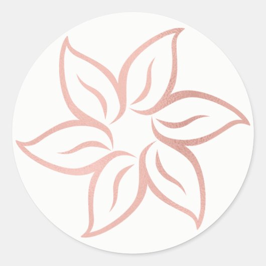Roze Rose Gold Powder Metallic Mandala Flower Ronde Sticker (Voorkant)