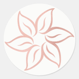 Roze Rose Gold Powder Metallic Mandala Flower Ronde Sticker
