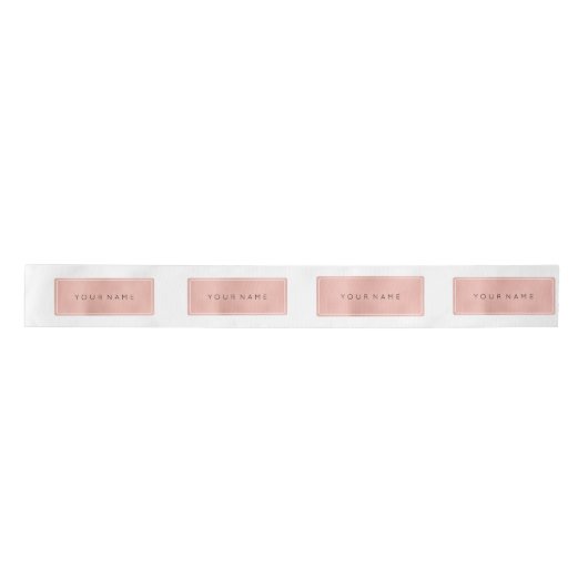 Roze Rose Gold Powder Metallic minima rechthoekig Satijnen Lint (Voorkant)