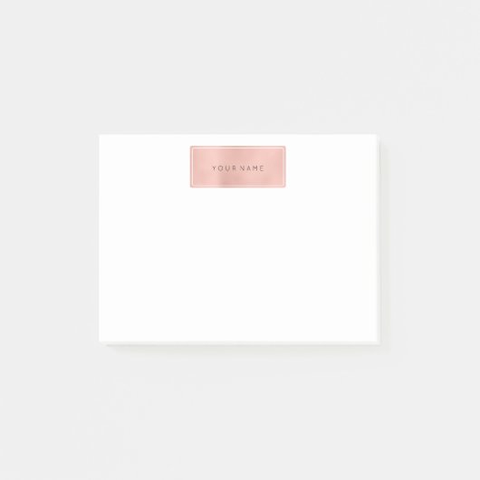 Roze Rose Gold Powder Rectangle Luxe Post-it® Notes (Voorkant)
