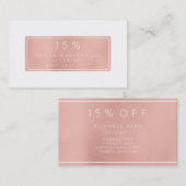 Roze Rose Gold Powder White korting Beauty Salon (Voorkant / Achterkant)