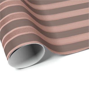 Roze Rose Gold Red Bean Skinny Blush Strepen Lijne Cadeaupapier