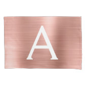 Roze Rose Gold Roestvrij staal Naam en Intital Kussensloop (Voorkant)