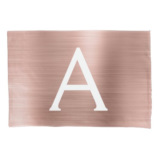 Roze Rose Gold Roestvrij staal Naam en Intital Kussensloop (Voorkant)