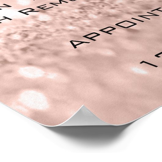 Roze Rose Gold Skinny Eyes Lashes Prijzen Poster (Hoek)