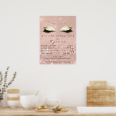Roze Rose Gold Skinny Eyes Lashes Prijzen Poster (Keuken)
