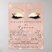 Roze Rose Gold Skinny Eyes Lashes Prijzen Poster (Voorkant)