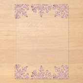 Roze Rose Gold Snowflake Winter Baby shower Acryl Uitnodigingen (Voorkant)