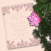 Roze Rose Gold Snowflake Winter Baby shower Acryl Uitnodigingen