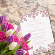 Roze Rose Gold Snowflake Winter Sweet 16