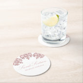 Roze Rose Gold Snowflake Winter Sweet 16 Ronde Kartonnen Onderzetter (Insitu)