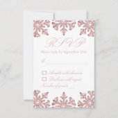 Roze Rose Gold Snowflake Winter Sweet 16 RSVP Kaartje (Voorkant)