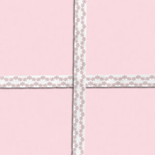 Roze Rose Gold Snowflake Winter Sweet 16 Satijnen Lint