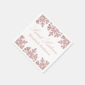 Roze Rose Gold Snowflake Winter Sweet 16 Servet (Hoek)