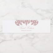 Roze Rose Gold Snowflake Winter Sweet 16 Waterfles Etiket (Enkel label)