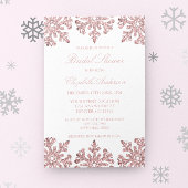 Roze Rose Gold Snowflake Winter Vrijgezellenfeest Kaart