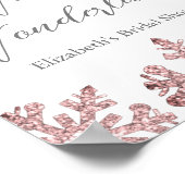 Roze Rose Gold Snowflake Winter Vrijgezellenfeest Poster (Hoek)