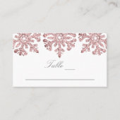 Roze Rose Gold Snowflakes Winter Weddenschap Plaatskaartje (Voorkant)