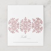 Roze Rose Gold Snowflakes Winter Weddenschap Plaatskaartje (Buitenkant ongevouwen)