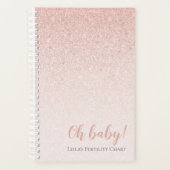 Roze Rose Gold Sparkle Fertility Chart Planner (Voorkant)