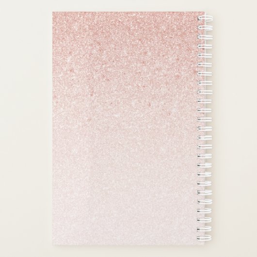 Roze Rose Gold Sparkle Fertility Chart Planner (Achterkant)