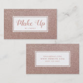 Roze Rose Gold Sparkle Glitter make up Artiest Visitekaartje (Voorkant / Achterkant)