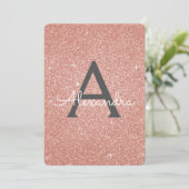 Roze Rose Gold Sparkle Glitter Verjaardagsfeest Kaart (Staand voorkant)
