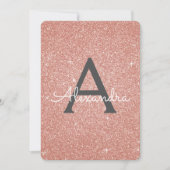 Roze Rose Gold Sparkle Glitter Verjaardagsfeest Kaart (Voorkant)
