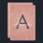 Roze Rose Gold Sparkle Glitter Verjaardagsfeest Kaart<br><div class="desc">Blush Pink - Roos Goud en Houtskool Grijs (Grijs) Sparkle Glitter Girly Verjaardagsfeestje Monogram Naam en Initiaal Verjaardagsfeestuitnodiging. Deze uitnodiging is ideaal voor het Roos Gold Sparkle Glitter Girly Party op zoek naar te vieren in Pink Rose Gold.</div>