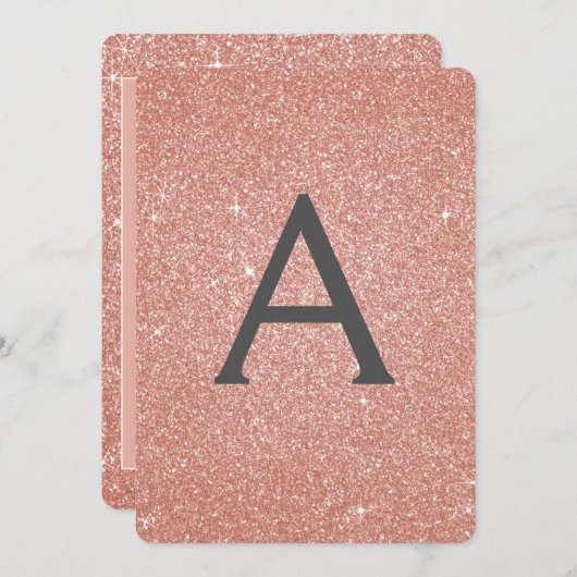 Roze Rose Gold Sparkle Glitter Verjaardagsfeest Kaart (Voorkant / Achterkant)