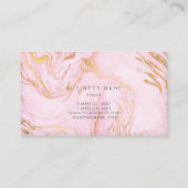 Roze Rose Gold White marble Vip Glam Visitekaartje (Achterkant)