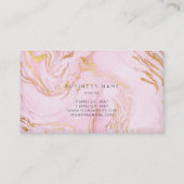 Roze Rose Gold White marble Vip Glam Visitekaartje (Achterkant)