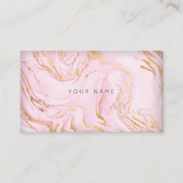 Roze Rose Gold White marble Vip Glam Visitekaartje