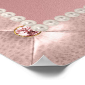 Roze Rose Gold White Pearls Quinceañera Foto Poster (Hoek)
