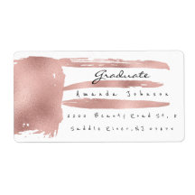 Roze Rose Golden Brush Stroke Afstuderen Dank u