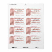 Roze Rose Golden Brush Stroke Afstuderen Dank u Etiket (Full Sheet)