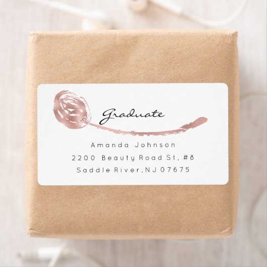 Roze Rose Golden Stippen Bruske Afstuderen Etiket (Insitu)