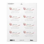 Roze Rose Golden Stippen Bruske Afstuderen Etiket (Full Sheet)
