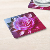 Roze Rose Goud Bijgesneden Petals Onderzetter Set (Schuin)