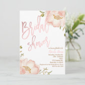 Roze Rose Goud Bloemen Modern Elegant Vrijgezellen Kaart (Staand voorkant)