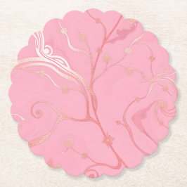 Roze Rose Goud Bloemen Onderzetters Set