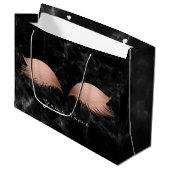 Roze Rose Goud Blush Marmer Wimpers Zwart Make-up Groot Cadeauzakje (Voorkant Gekanteld)