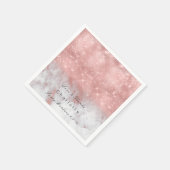 Roze Rose Goud Blush Wit Grijs Marmer Party Lux Servetten (Hoek)