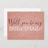 Roze Rose Goud Bourgondië Glitter Sparkle Bruidsme Uitnodiging Briefkaart (Voorkant / Achterkant)