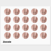 Roze Rose Goud Chique Metallic Liefde & Bedankt Ronde Sticker (Vel)