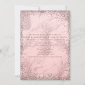 Roze Rose Goud Glitter Ananas Tropische bruiloft Kaart (Voorkant)