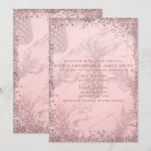 Roze Rose Goud Glitter Ananas Tropische bruiloft Kaart (Voorkant / Achterkant)