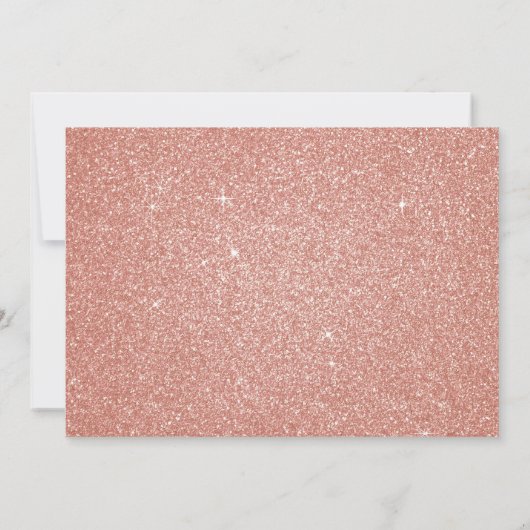 Roze Rose Goud Glitter Bruiloft Save the Date (Achterkant)